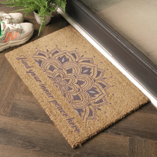 Изтривалка от кокосови влакна 40x60 cm Find Your Inner Peace – Artsy Doormats