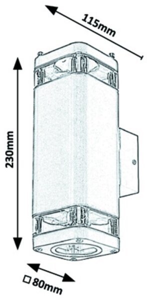 Rabalux - Екстериорен аплик 2xGU10/25W/230V IP44 черен