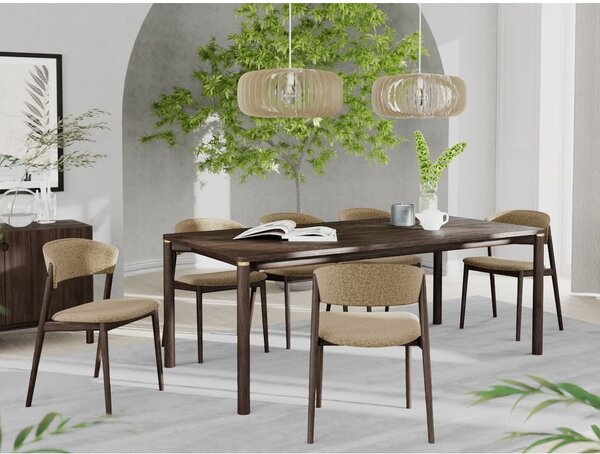 Кафява сгъваема трапезна маса 95x180 cm Arun – Unique Furniture