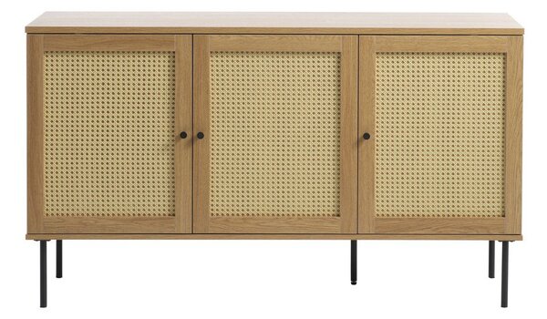 Нисък скрин от декор от дъб в естествен цвят 140x80 cm Pensacola – Unique Furniture