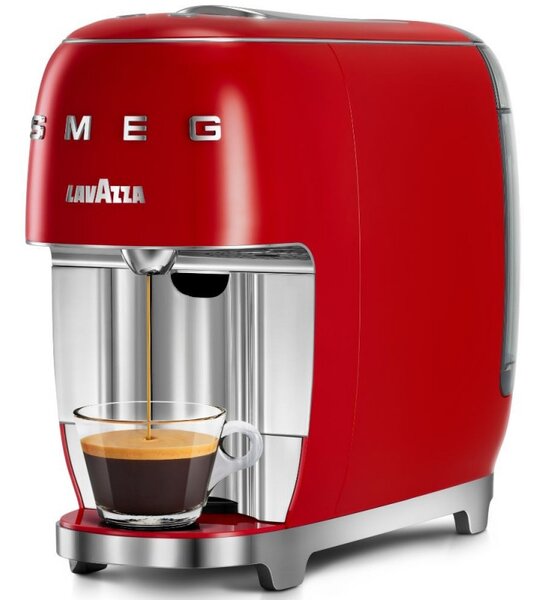 Еспресо машина за капсули SMEG Lavazza A Modo Mio LM200, 1250 W, 10 bar, 0.9 л, Бързо загряване, Червен
