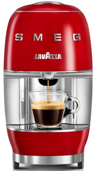 Еспресо машина за капсули SMEG Lavazza A Modo Mio LM200, 1250 W, 10 bar, 0.9 л, Бързо загряване, Червен