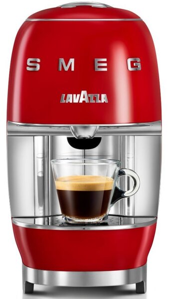 Еспресо машина за капсули SMEG Lavazza A Modo Mio LM200, 1250 W, 10 bar, 0.9 л, Бързо загряване, Червен