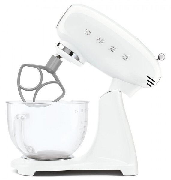 Планетарен миксер SMEG SMF15WHEU, 1000 W, 4.8 л, 10 скорости, Директно задвижване, Крачета против хлъзгане, Бял