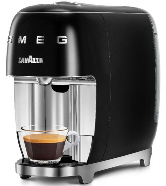 Еспресо машина за капсули SMEG Lavazza A Modo Mio LM200, 1250 W, 10 bar, 0.9 л, Бързо загряване, Черен