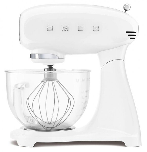 Планетарен миксер SMEG SMF15WHEU, 1000 W, 4.8 л, 10 скорости, Директно задвижване, Крачета против хлъзгане, Бял