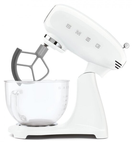 Планетарен миксер SMEG SMF15WHEU, 1000 W, 4.8 л, 10 скорости, Директно задвижване, Крачета против хлъзгане, Бял