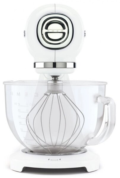 Планетарен миксер SMEG SMF15WHEU, 1000 W, 4.8 л, 10 скорости, Директно задвижване, Крачета против хлъзгане, Бял