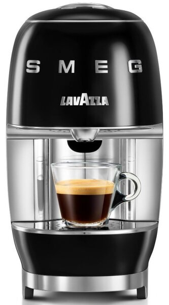 Еспресо машина за капсули SMEG Lavazza A Modo Mio LM200, 1250 W, 10 bar, 0.9 л, Бързо загряване, Черен