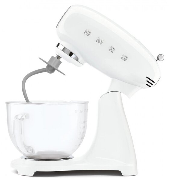 Планетарен миксер SMEG SMF15WHEU, 1000 W, 4.8 л, 10 скорости, Директно задвижване, Крачета против хлъзгане, Бял