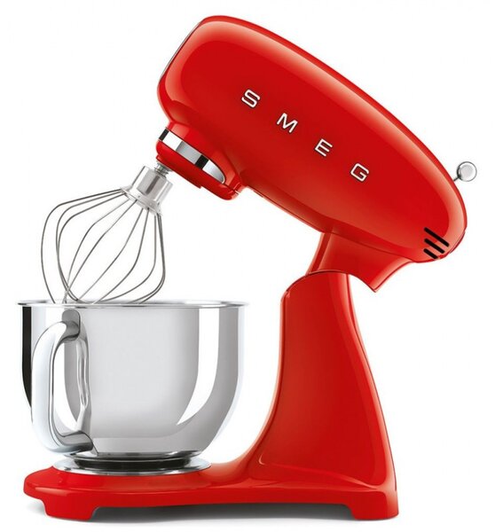 Планетарен миксер SMEG SMF03RDEU, 800 W, 4.8 л, 10 скорости, Функция за плавен старт, Крачета против хлъзгане, Червен