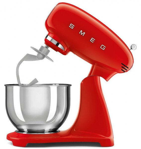 Планетарен миксер SMEG SMF03RDEU, 800 W, 4.8 л, 10 скорости, Функция за плавен старт, Крачета против хлъзгане, Червен