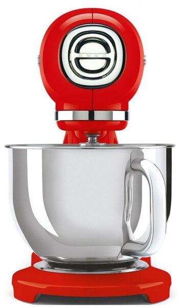 Планетарен миксер SMEG SMF03RDEU, 800 W, 4.8 л, 10 скорости, Функция за плавен старт, Крачета против хлъзгане, Червен