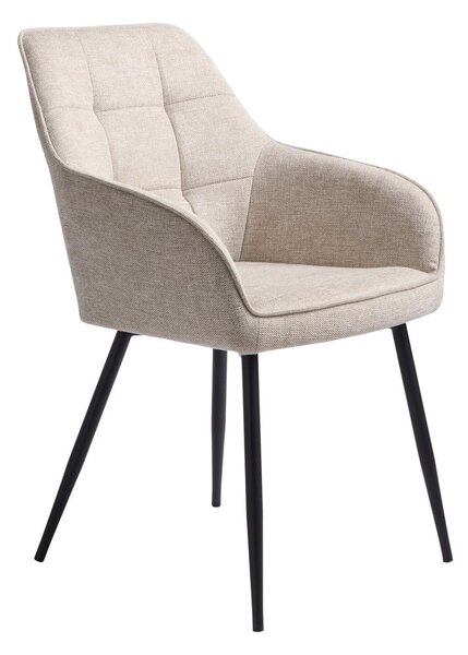 Бежов тапициран трапезен стол с подлакътници Nolan – Unique Furniture