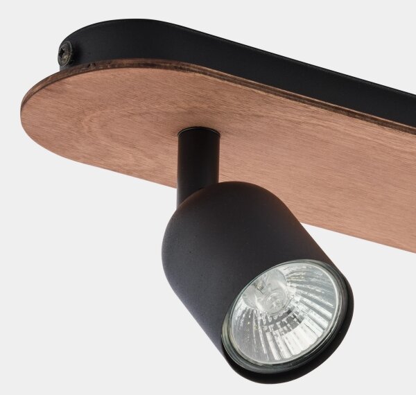 Спот TOP WOOD 2xGU10/10W/230V черен/дървен