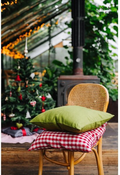 Ленена калъфка за възглавница 50x50 cm Red Gingham – Linen Tales