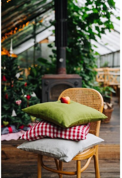 Ленена калъфка за възглавница 50x50 cm Red Gingham – Linen Tales