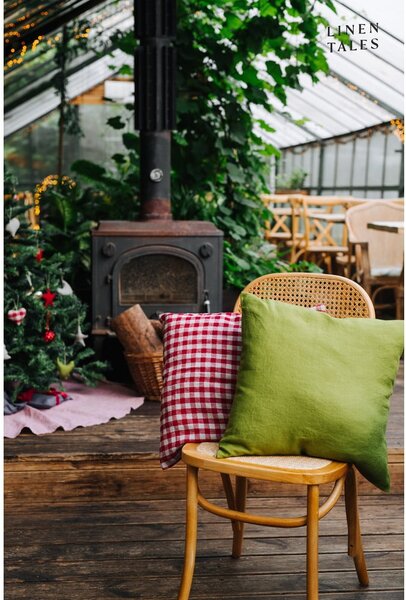 Ленена калъфка за възглавница 50x50 cm Red Gingham – Linen Tales
