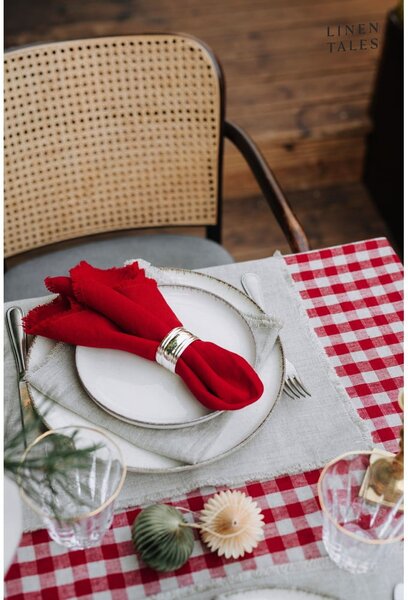 Ленена покривка за маса 140x140 cm Red Gingham – Linen Tales