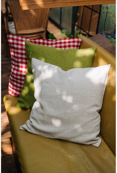 Ленена калъфка за възглавница 50x50 cm Red Gingham – Linen Tales