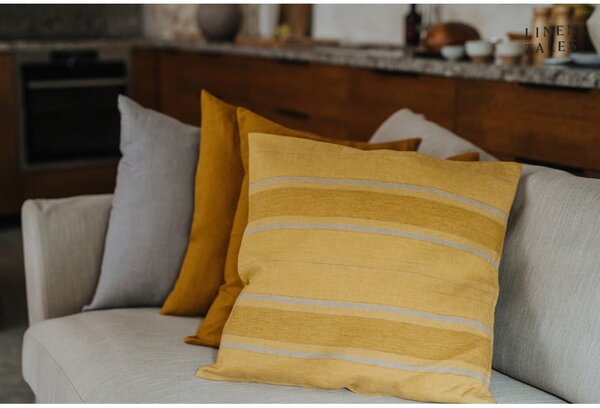 Ленена калъфка за възглавница 40x40 cm Amber Bronze Stripes – Linen Tales