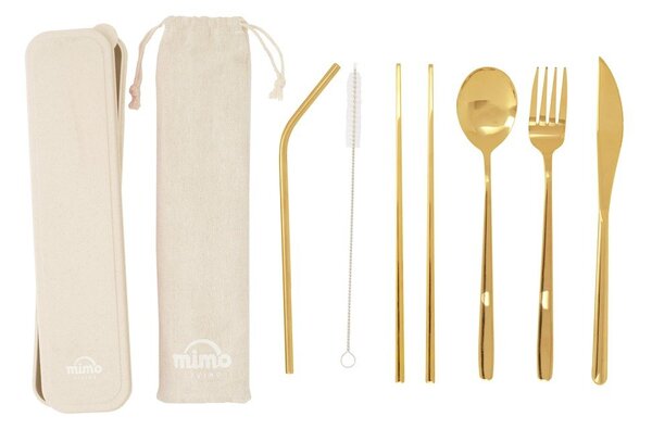 Прибори за хранене 6 бр. от неръждаема стомана в златисто Mimo – Premier Housewares