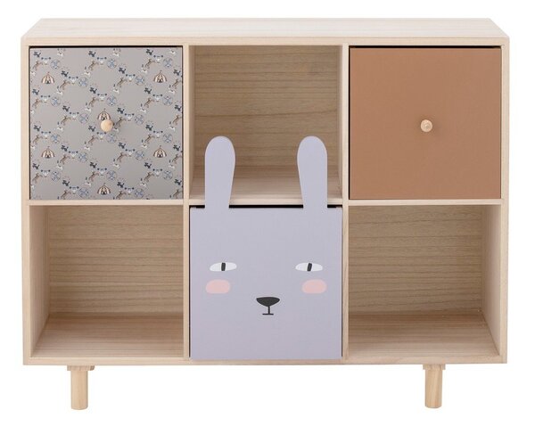 Детски шкаф за книги от масивна дървесина Pavlovnia в естествен цвят 55x89,5 cm Calle - Bloomingville Mini