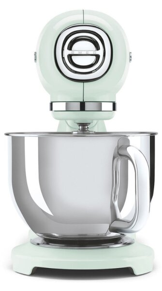 Планетарен миксер SMEG SMF03PGEU, 800 W, 4.8 л, 10 скорости, Функция за плавен старт, Крачета против хлъзгане, Пастелно зелен