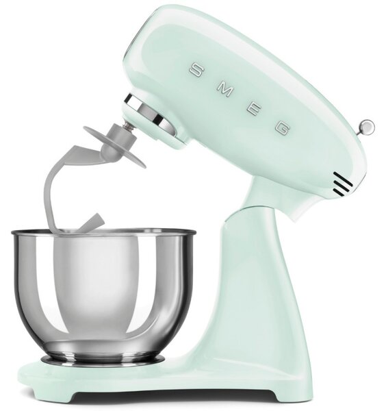 Планетарен миксер SMEG SMF03PGEU, 800 W, 4.8 л, 10 скорости, Функция за плавен старт, Крачета против хлъзгане, Пастелно зелен