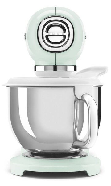 Планетарен миксер SMEG SMF03PGEU, 800 W, 4.8 л, 10 скорости, Функция за плавен старт, Крачета против хлъзгане, Пастелно зелен