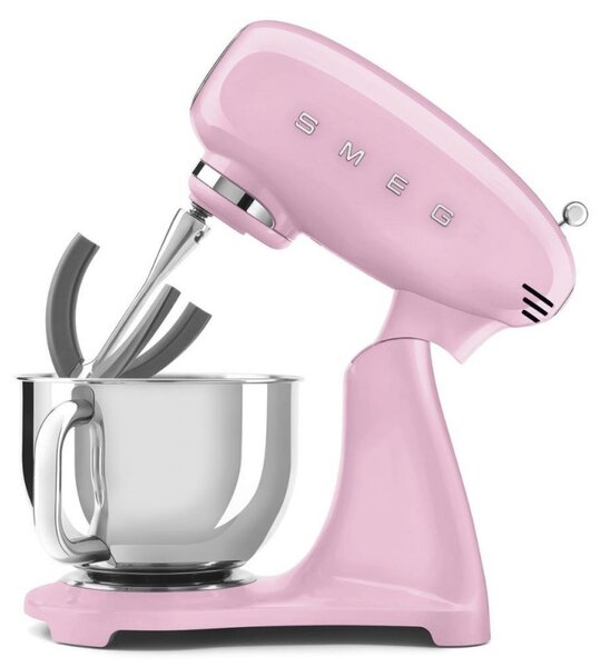 Планетарен миксер SMEG SMF03PKEU, 800 W, 4.8 л, 10 скорости, Функция за плавен старт, Крачета против хлъзгане, Розов