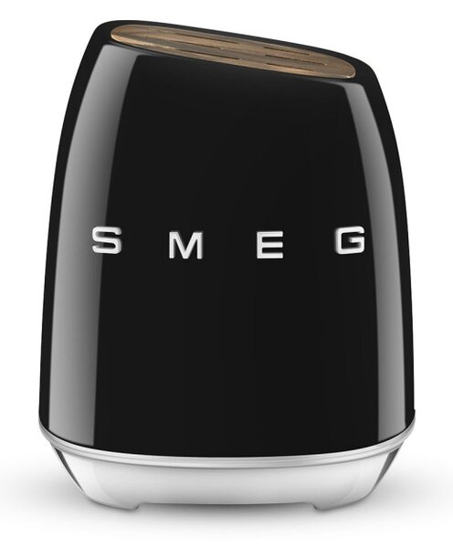Комплект ножове със стойка SMEG KBSF02BL, 7 части, Слотове от акациево дърво, Немска неръждаема стомана, Черен
