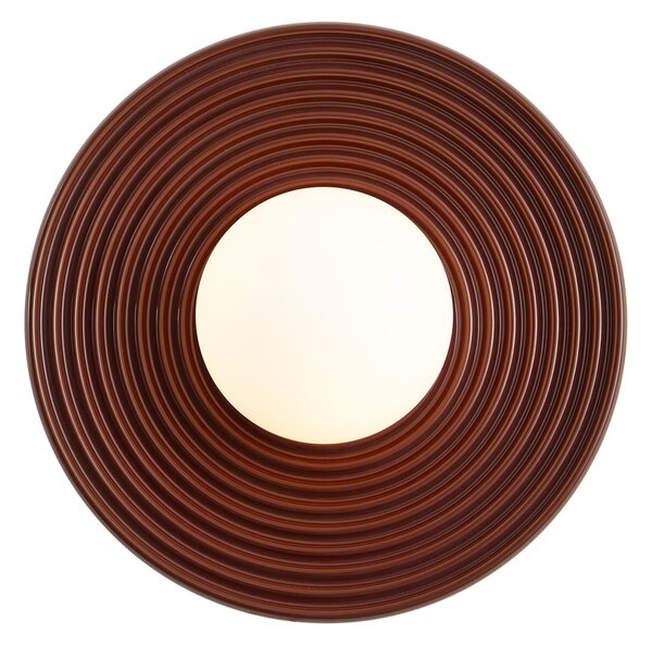 Ретро плафон тъмночервен с опалово стъкло - Lila