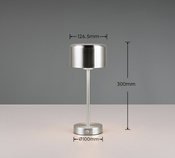 LED настолна лампа с възможност за димиране в сребристо (височина 30 cm) Jeff - Reality