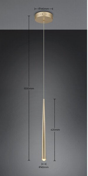 LED висящо осветително тяло в златист цвят ø 14 cm Cala – Trio Select