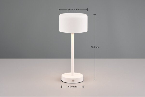 Бяла LED настолна лампа с възможност за димиране (височина 30 cm) Jeff - Reality