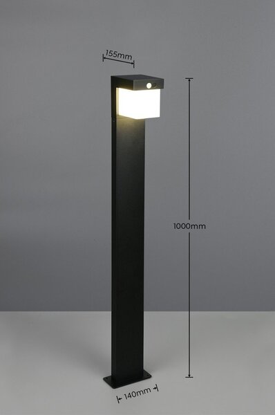 LED колонно външно осветително тяло със соларен панел (височина 100 cm) Colombo – Reality