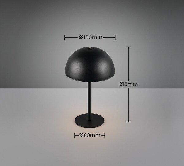 Матово черно LED настолна лампа с метален абажур (височина 21 cm) Munoz – Reality