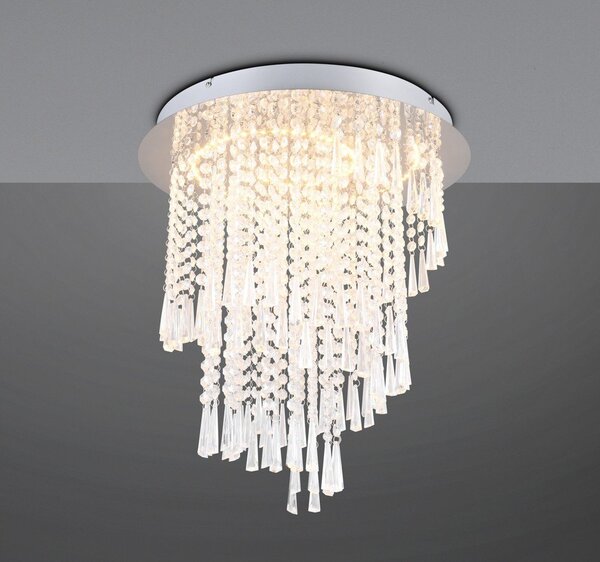 LED осветително тяло за таван в сребристо ø 45 cm Pomp - Reality