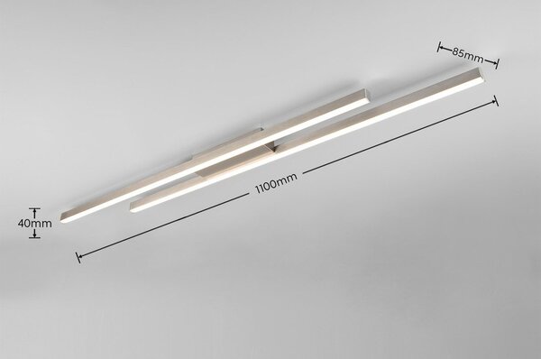 LED осветително тяло за таван в сребрист цвят 8x110 cm Odio – Reality