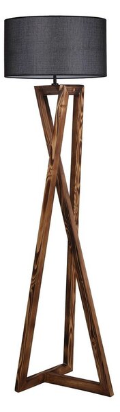 Черна/кафява подова лампа с текстилен абажур (височина 149 cm) Maçka – Opviq lights