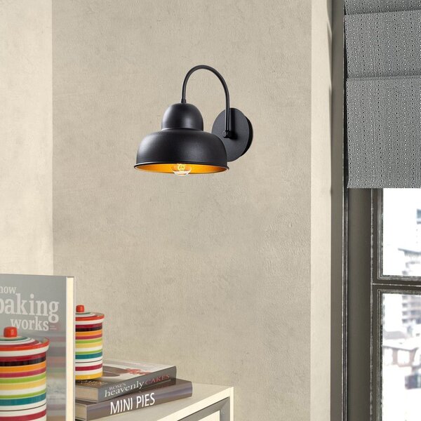 Черна стенна лампа ø 20 cm Multan – Opviq lights