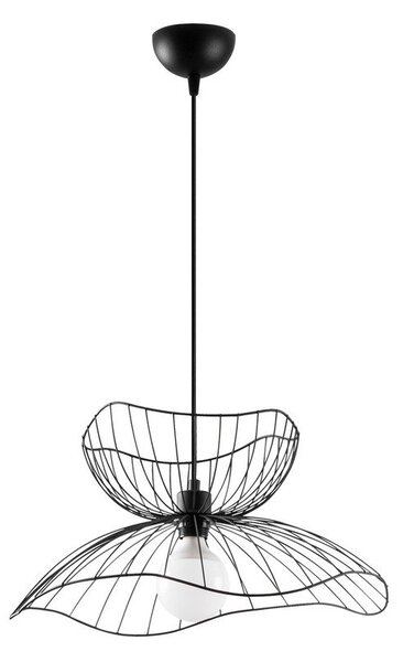 Черно висящо осветително тяло с метален абажур ø 50 cm Farac – Opviq lights