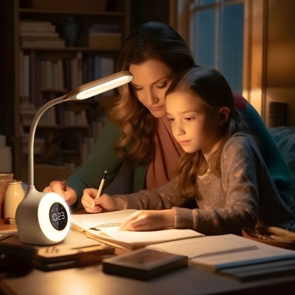 Immax 08979L - LED RGBW Димируема настолна лампа с будилник FALCON LED/10W/12V
