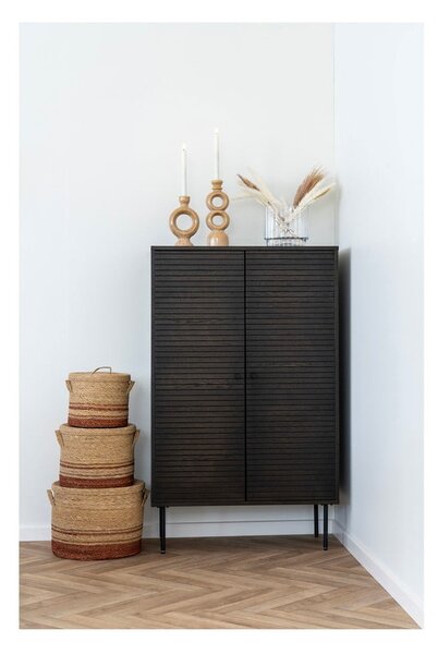 Тъмнокафяво шкафче от декор от дъб 80x130 cm Kyoto – House Nordic