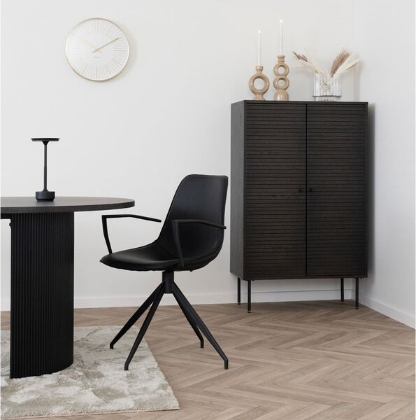 Тъмнокафяво шкафче от декор от дъб 80x130 cm Kyoto – House Nordic