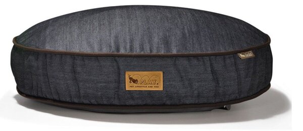 Тъмносиньо легло за куче ø 70 cm Round Bed Denim Medieval Blue / Dark Chocolate S – P.L.A.Y