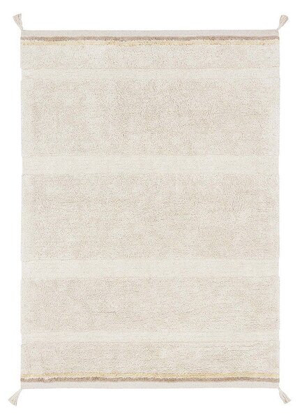 Кремав ръчно изработен памучен килим подходящ за пране 140x200 cm Bloom Natural – Lorena Canals