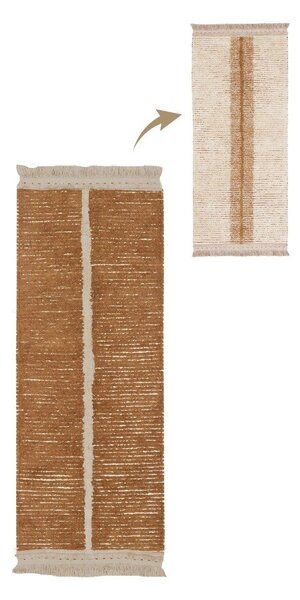 Памучна пътека в тухлен и бежов цвята 80x230 cm Duetto Toffee – Lorena Canals