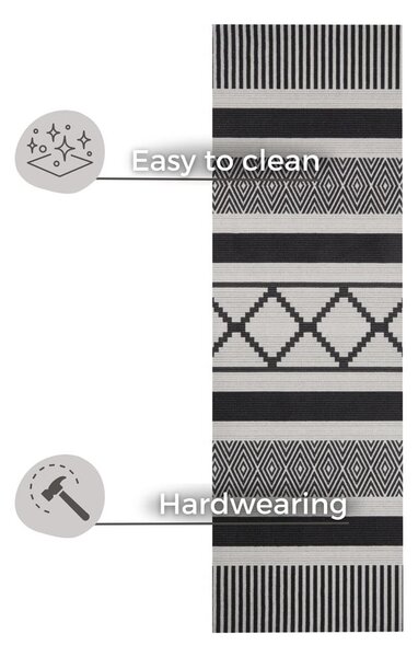 Черно-сива пътека Zala Living Cook & Clean Urban, 45 x 140 cm
